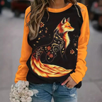 Dames sweatshirt met vossenprint