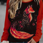 Dames sweatshirt met vossenprint