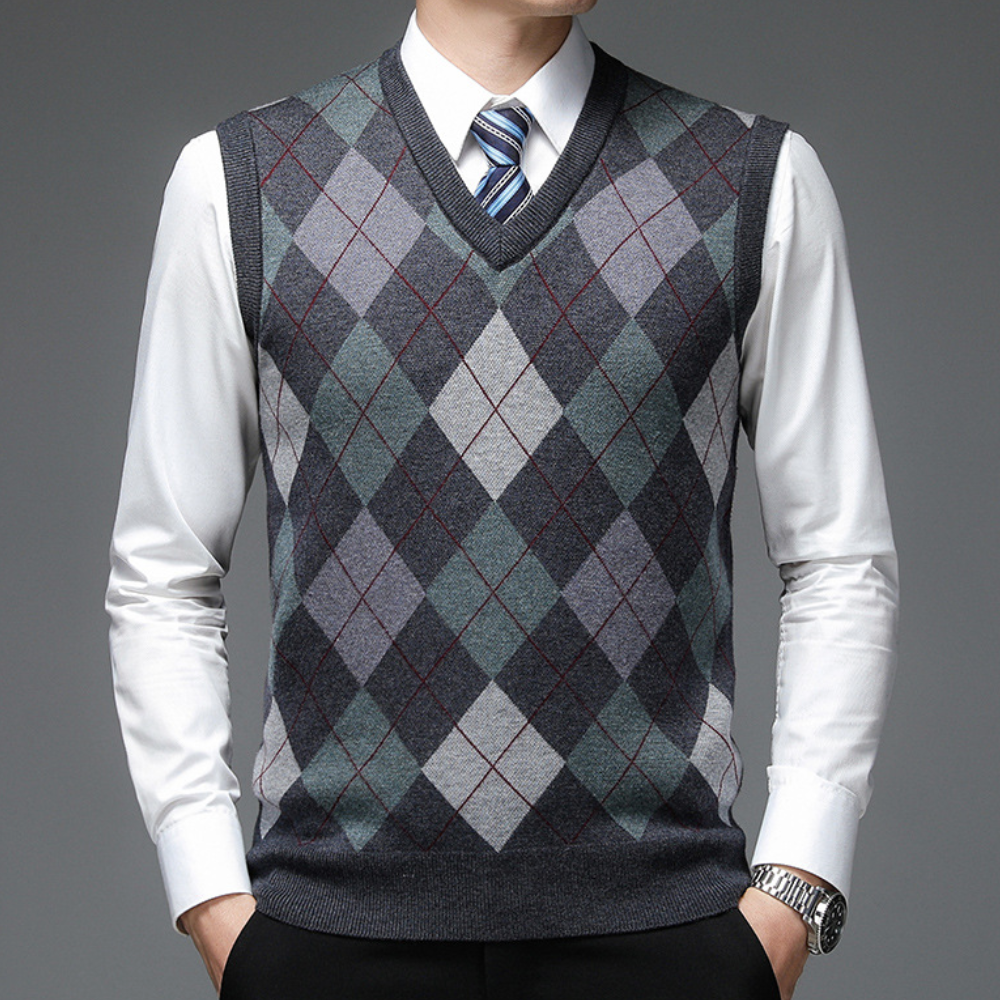 Heren spencer met stijlvol argyle-patroon