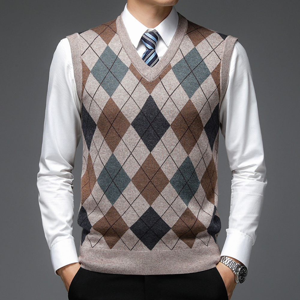 Heren spencer met stijlvol argyle-patroon