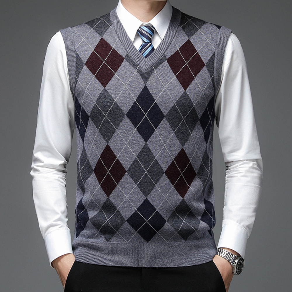 Heren spencer met stijlvol argyle-patroon