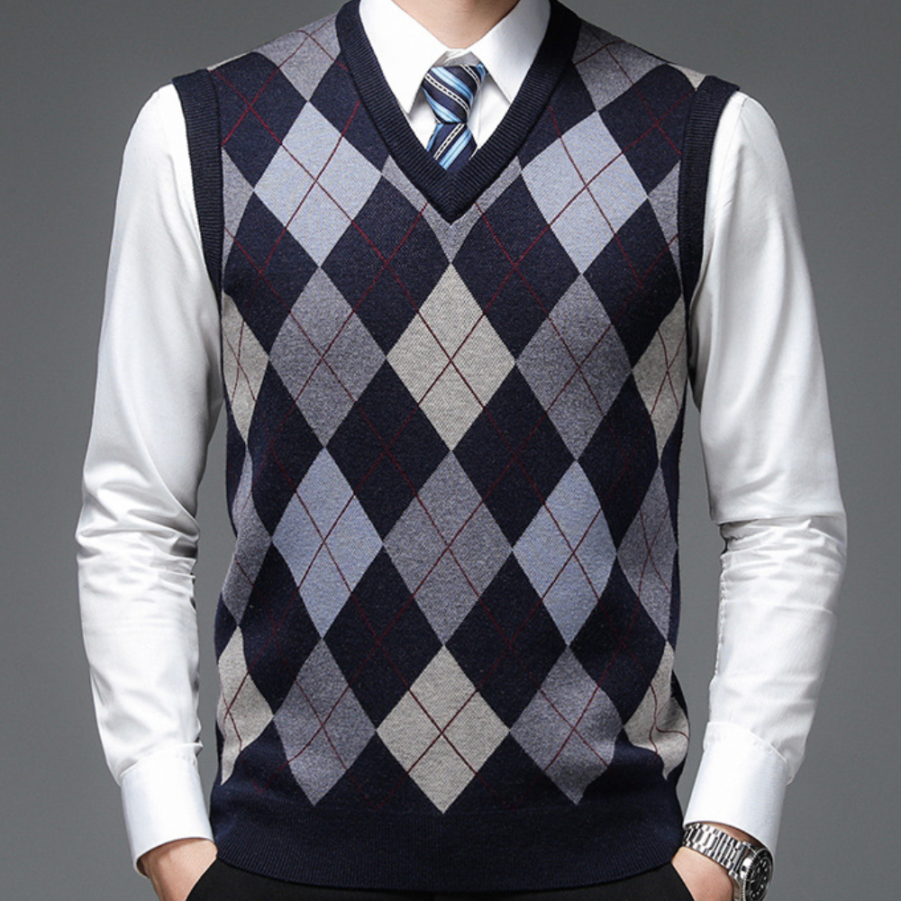Heren spencer met stijlvol argyle-patroon