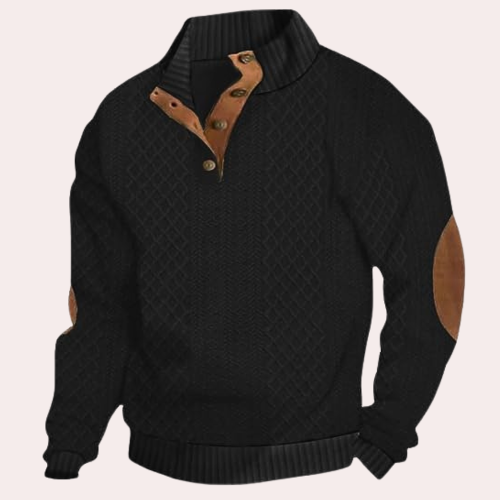 Warme casual herentrui met knoopsluiting Dany