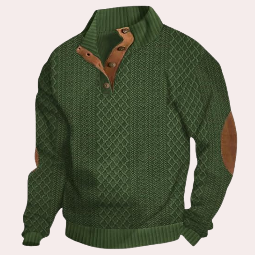 Warme casual herentrui met knoopsluiting Dany