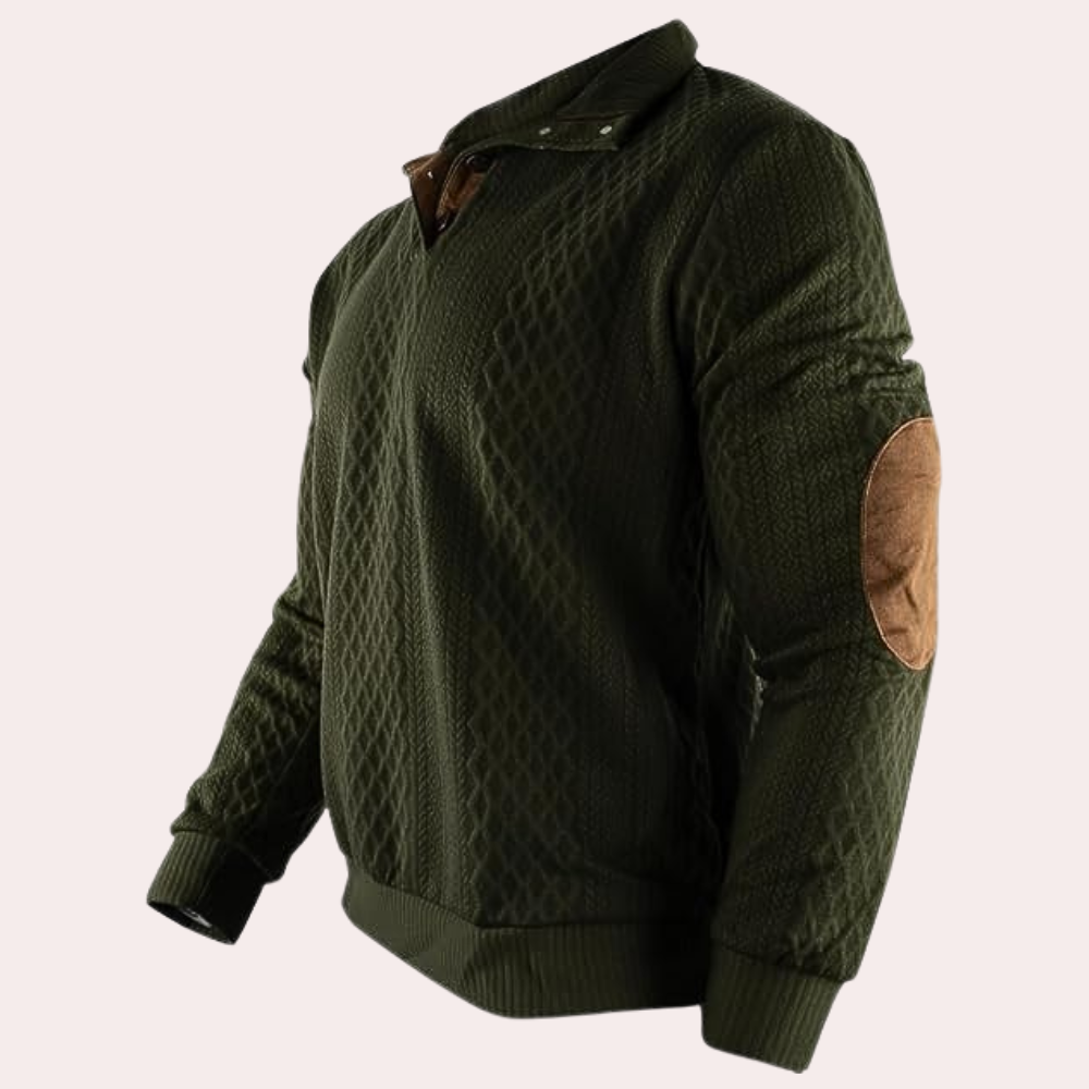Warme casual herentrui met knoopsluiting Dany