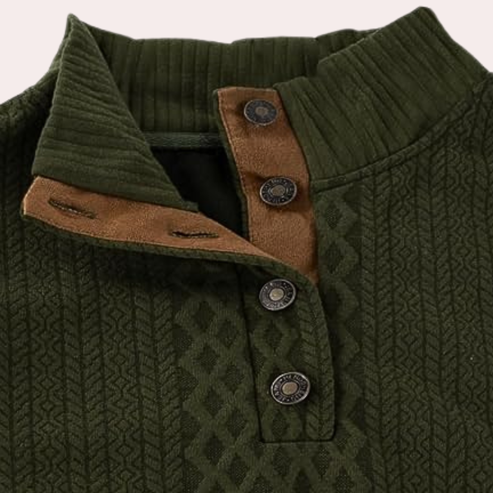 Warme casual herentrui met knoopsluiting Dany