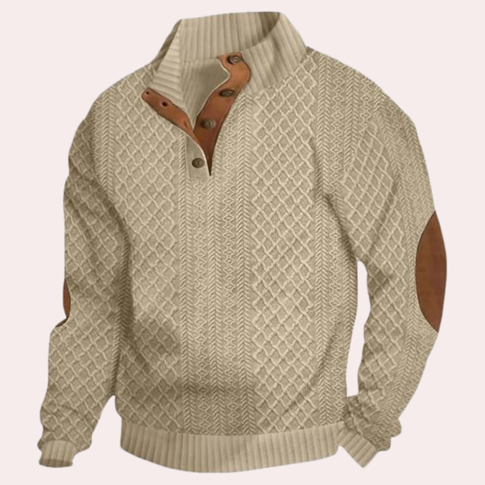 Warme casual herentrui met knoopsluiting Dany