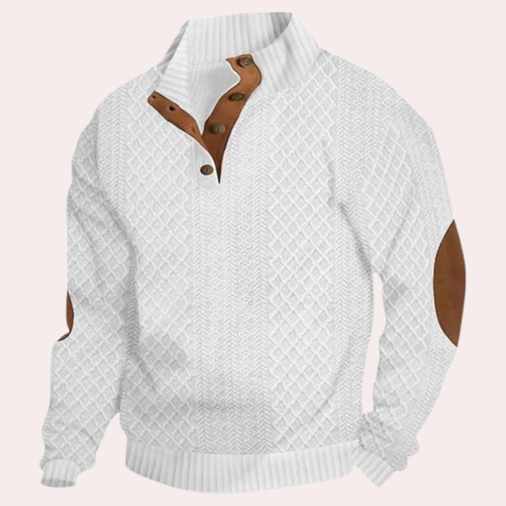 Warme casual herentrui met knoopsluiting Dany