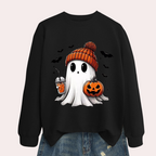 Dames halloween sweatshirt met spookprint