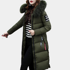 Warme dames pufferjas met capuchon