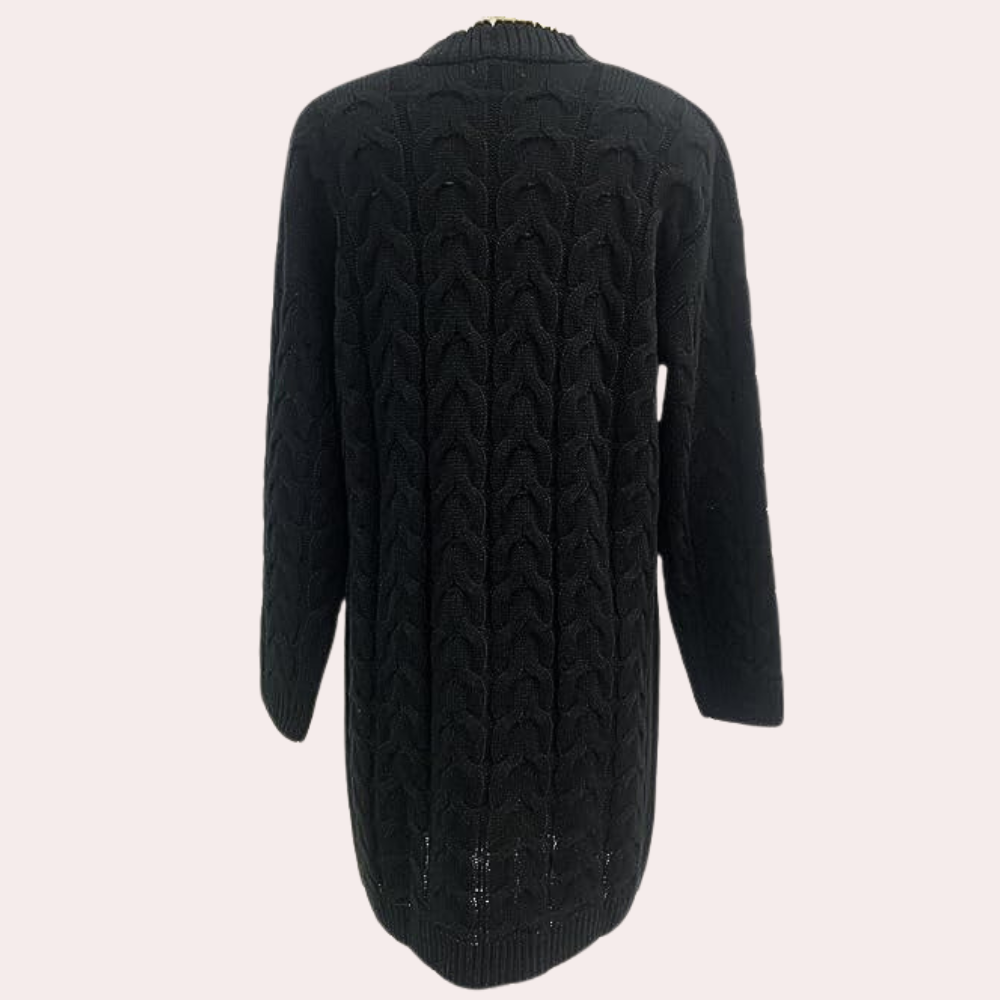 Oversized lang gebreid damesvest