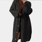 Oversized lang gebreid damesvest