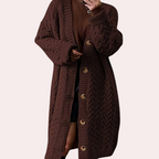 Oversized lang gebreid damesvest