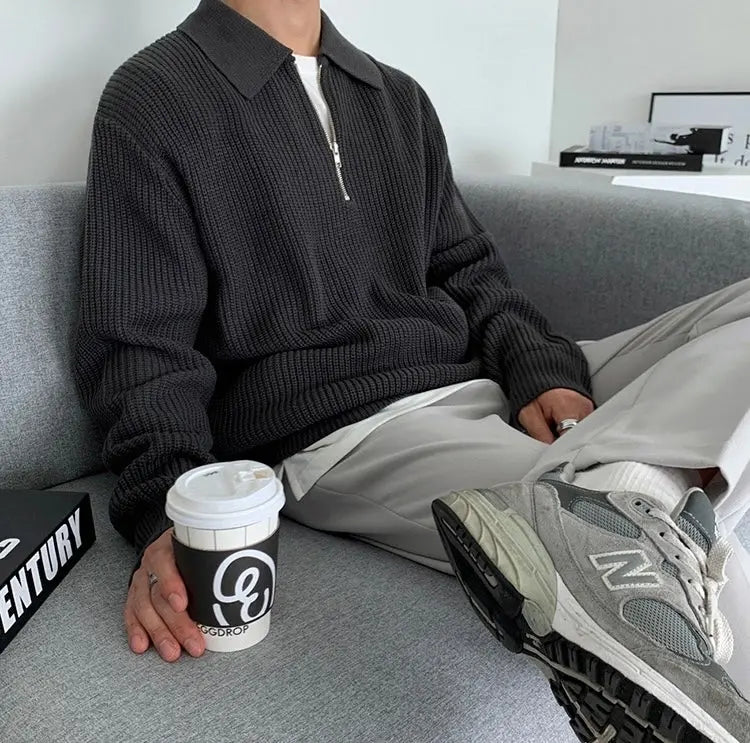 Zipped heren sweater