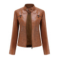 Stoer leren damesjack