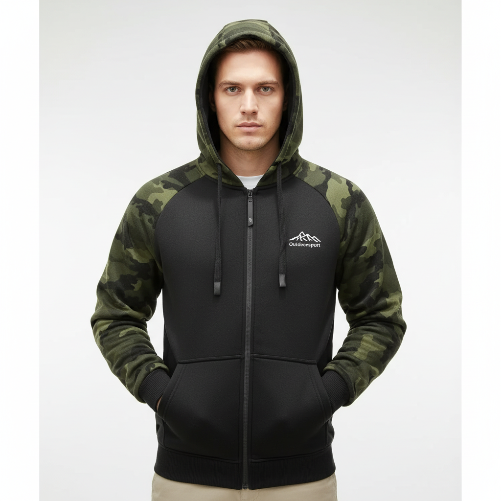 Camo fleecejack voor heren