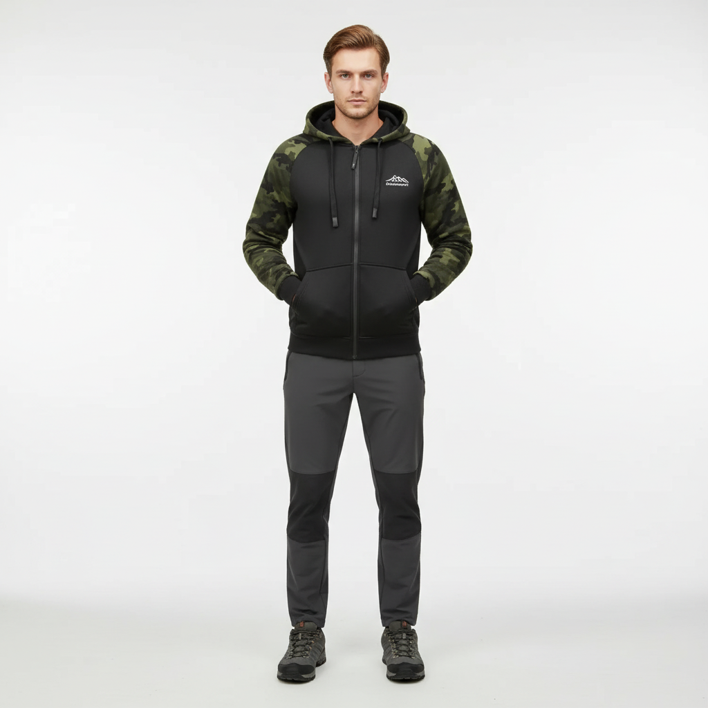 Camo fleecejack voor heren