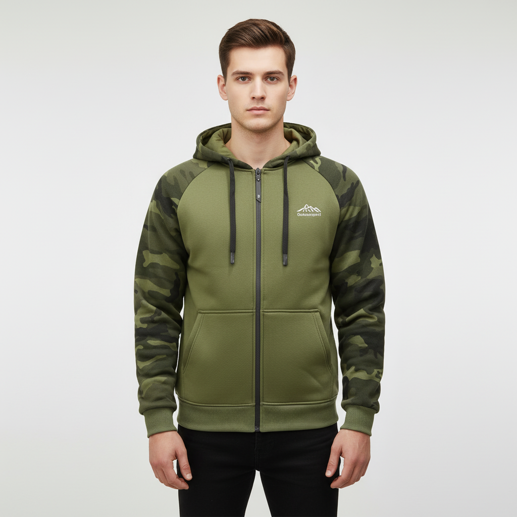 Camo fleecejack voor heren