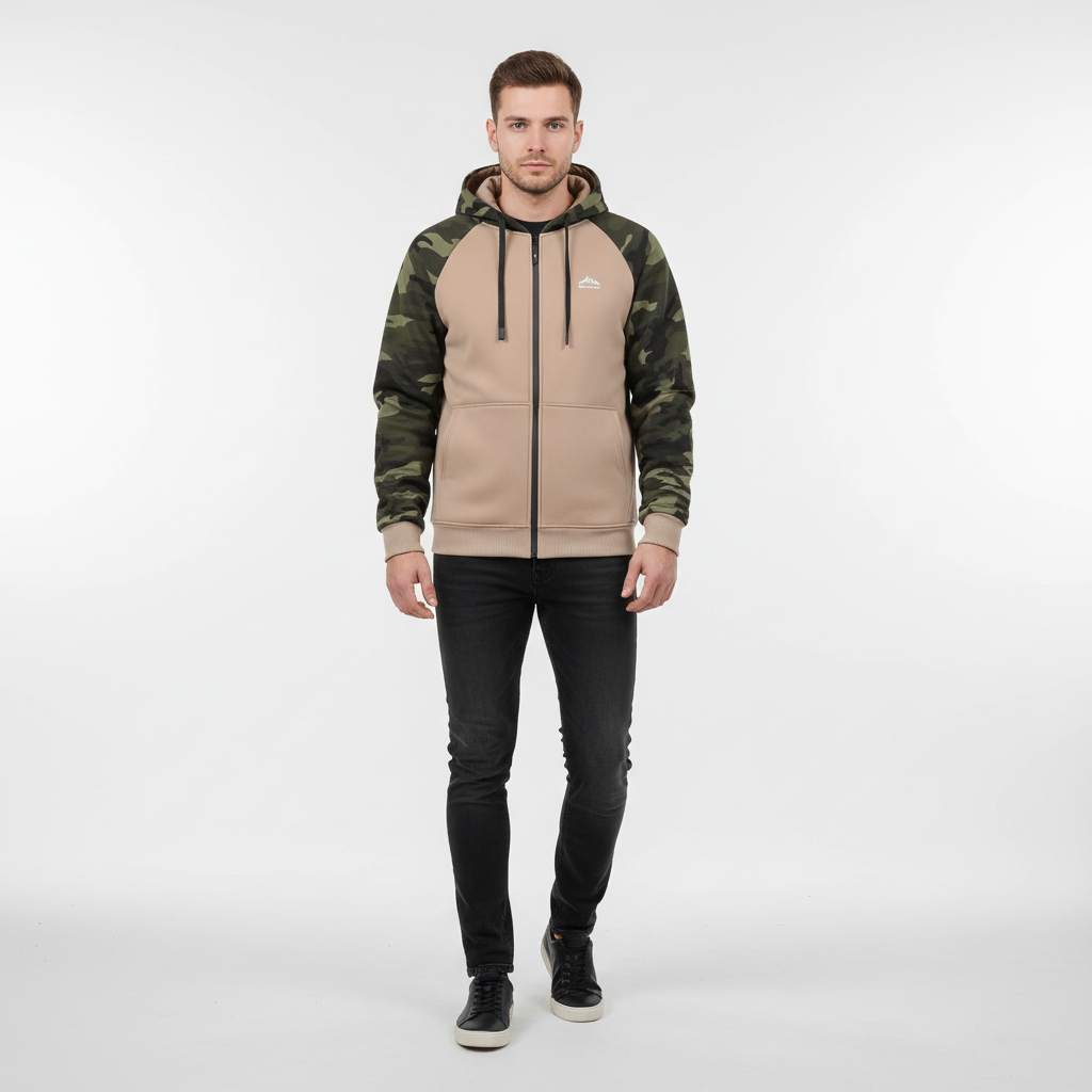 Camo fleecejack voor heren