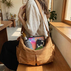 Canvas crossbody messenger tas