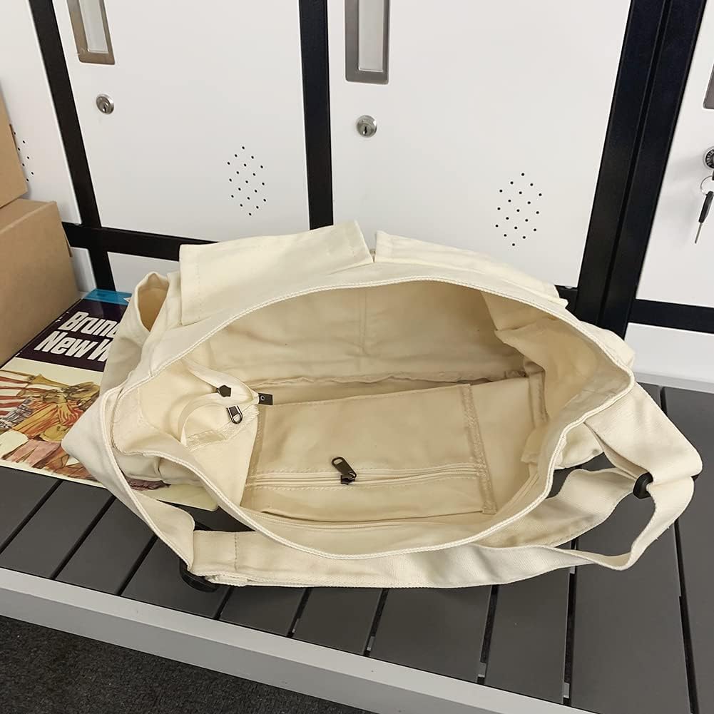 Canvas crossbody messenger tas