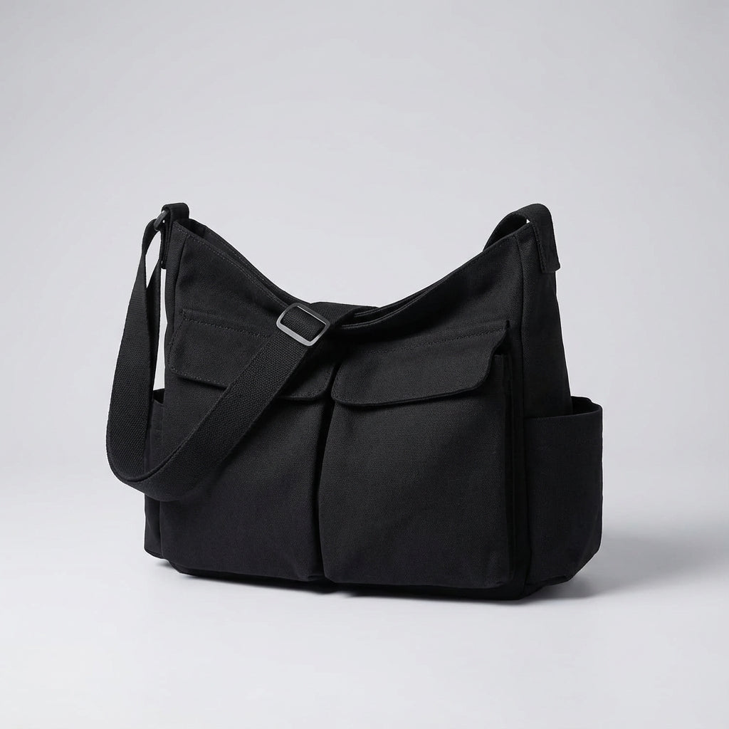 Canvas crossbody messenger tas