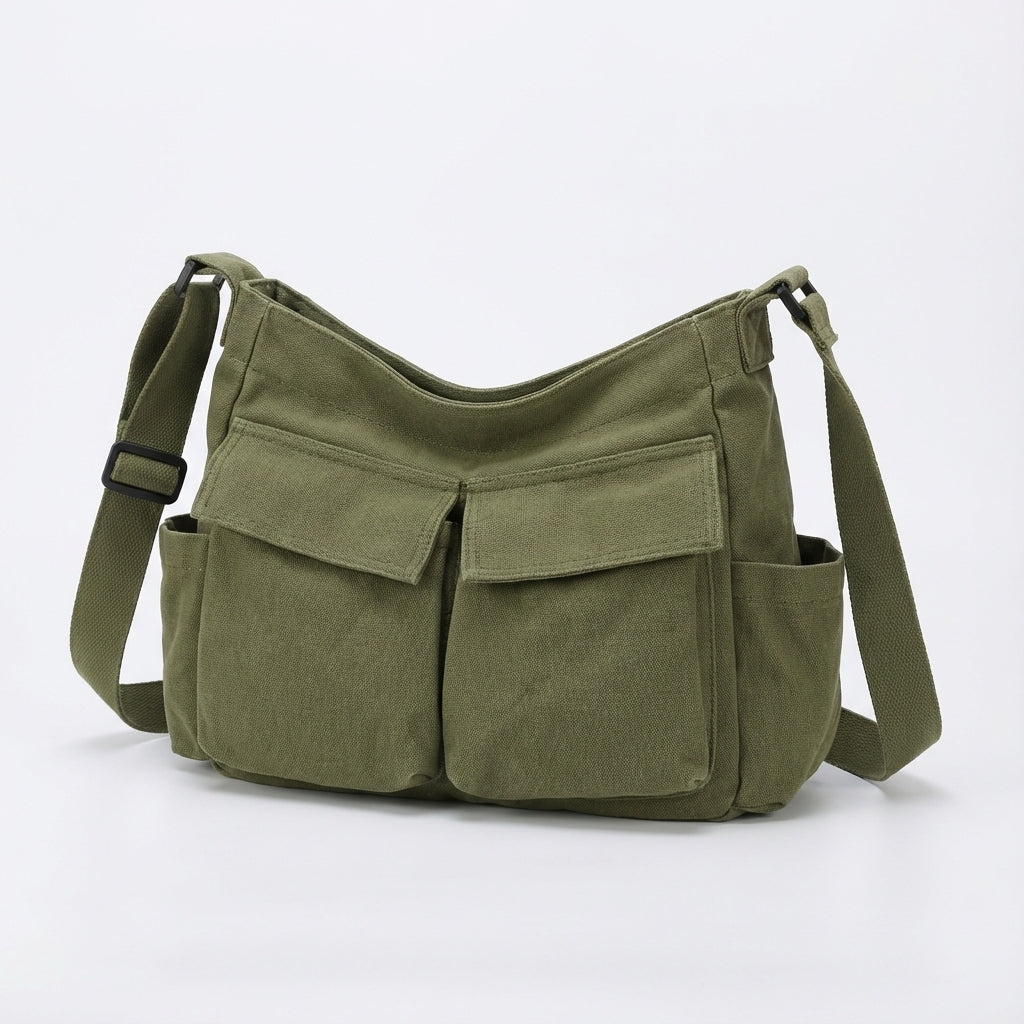Canvas crossbody messenger tas