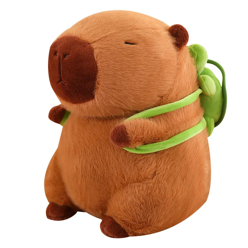 Schattige capybara knuffel met schildpad rugzak