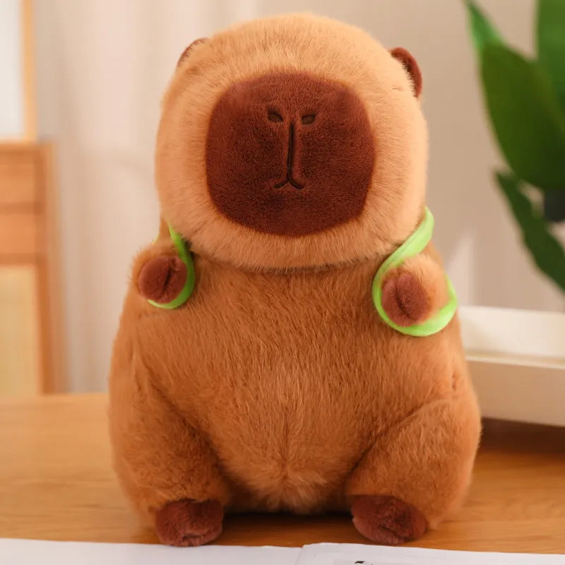 Schattige capybara knuffel met schildpad rugzak