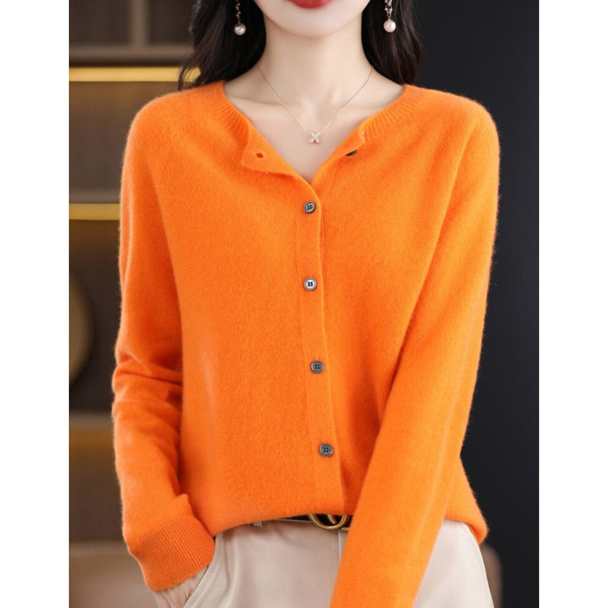 Dames vest met O-Hals