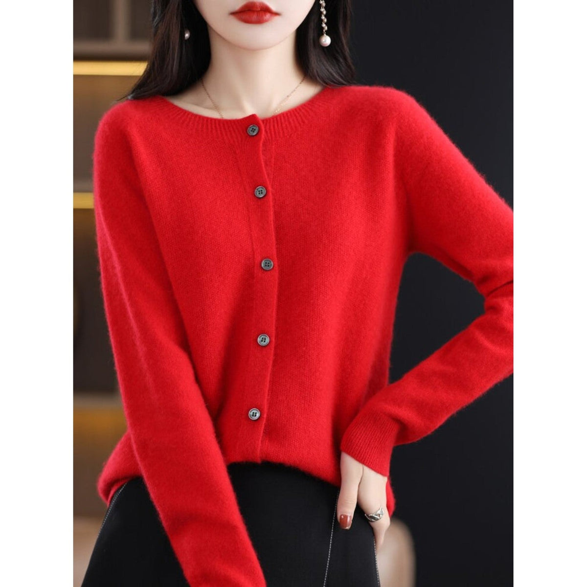Dames vest met O-Hals