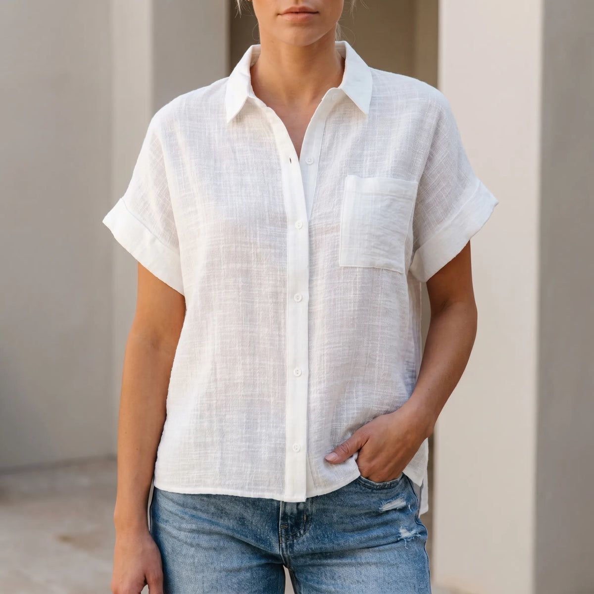 Casual button-down overhemd