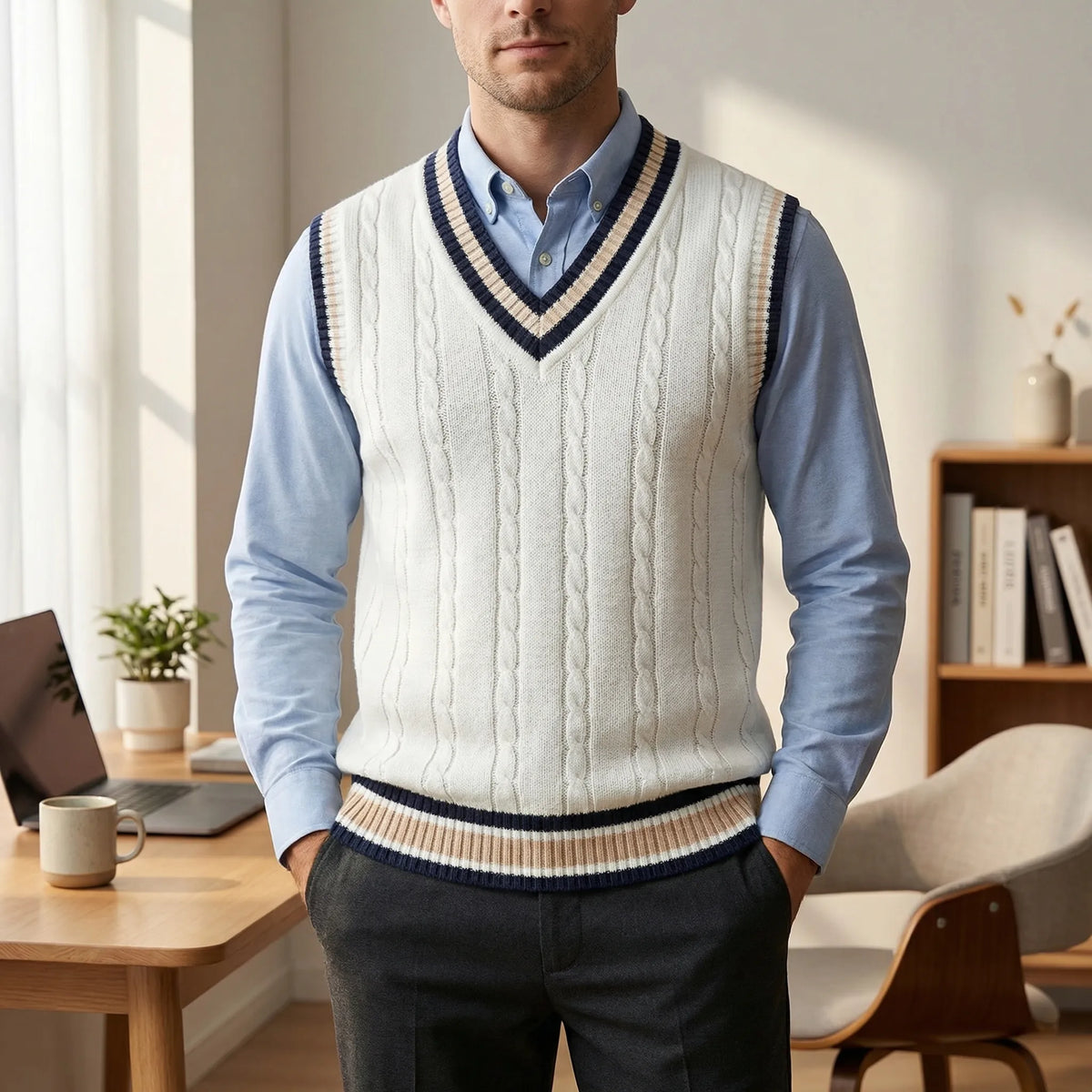 Casual college-stijl gilet – Liva