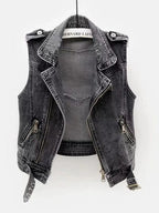 Casual denim gilet met zakken