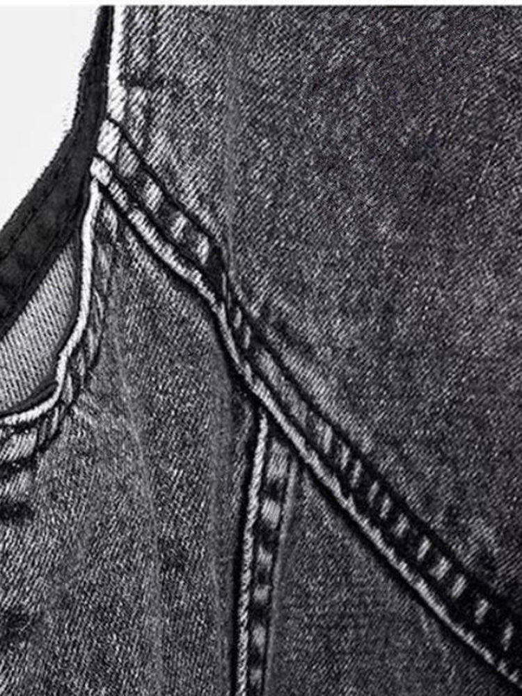 Casual denim gilet met zakken