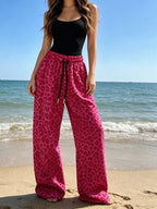 Casual gebreide broek met luipaardprint