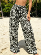 Casual gebreide broek met luipaardprint
