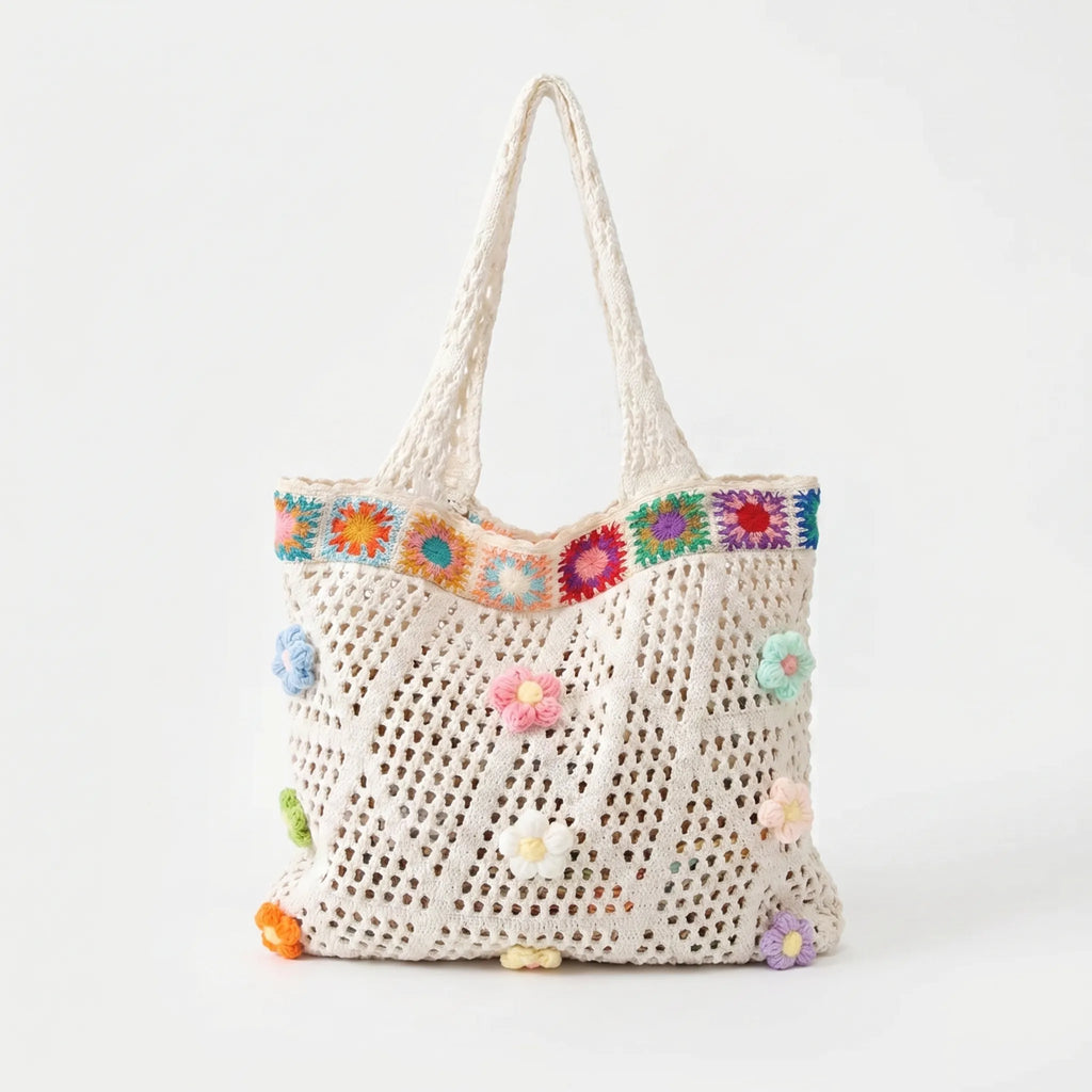 Casual gehaakte tas met bloemen — afbeelding 16