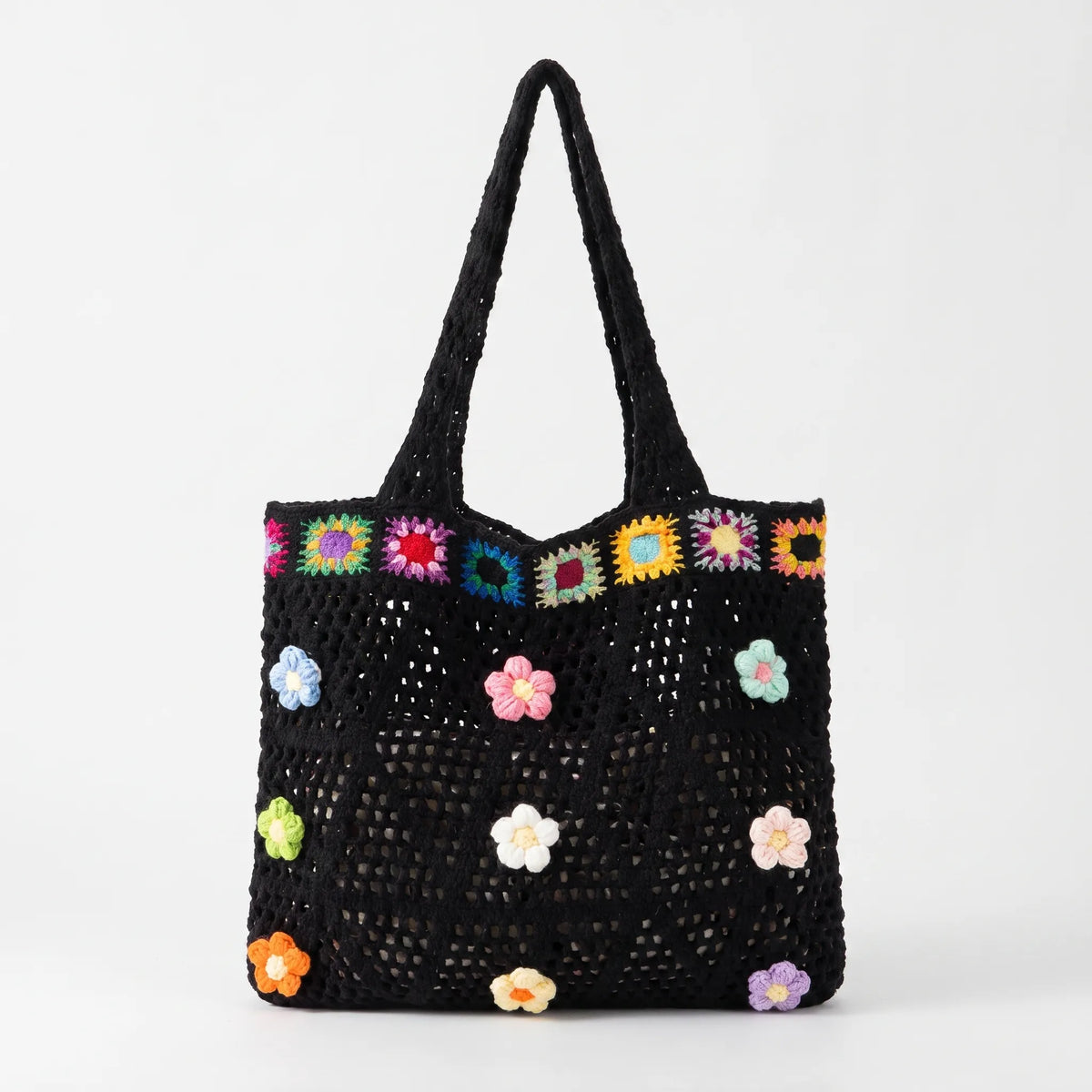 Casual gehaakte tas met bloemen — afbeelding 18