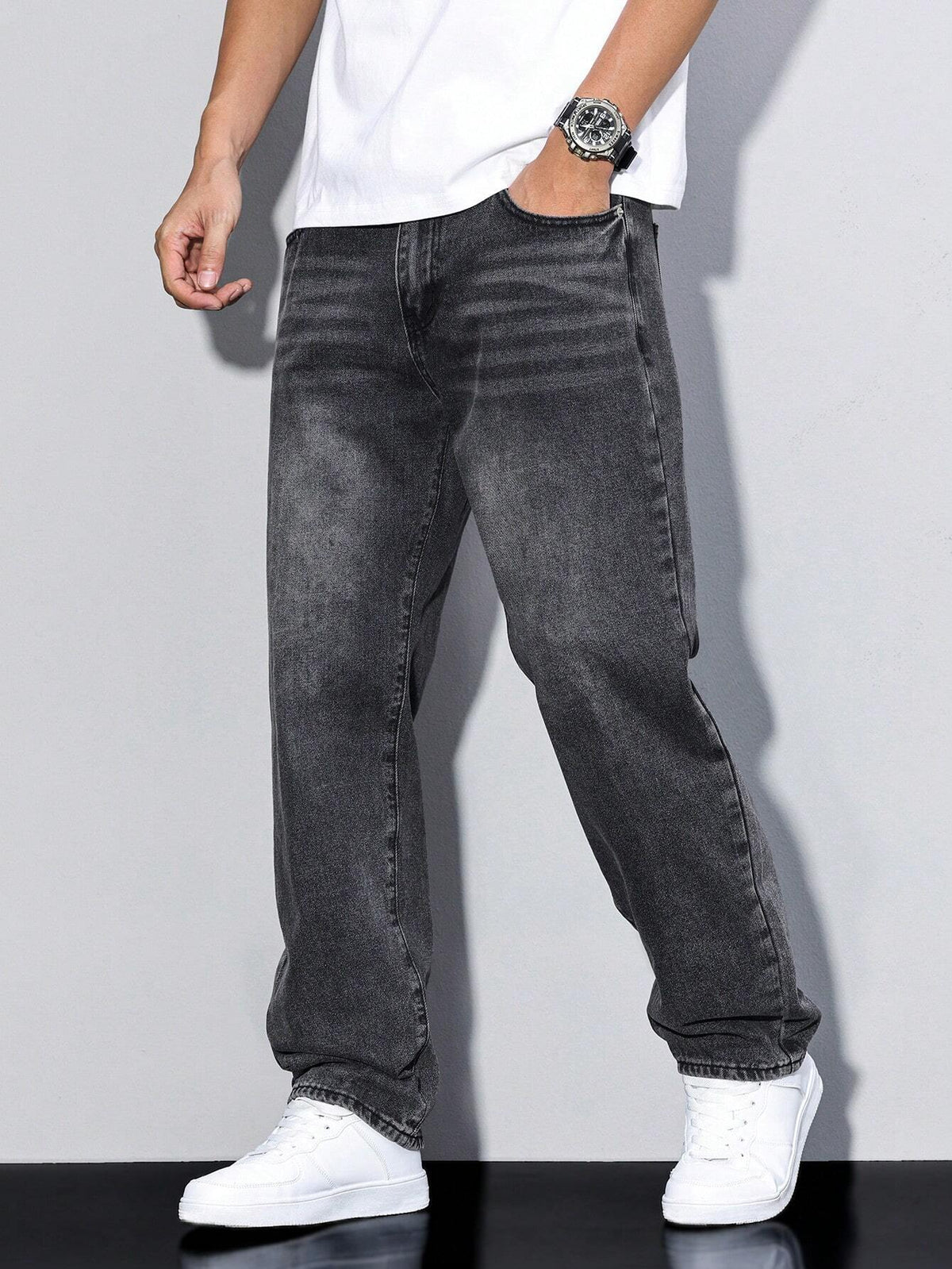 Casual herenjeans met natuurlijke taille