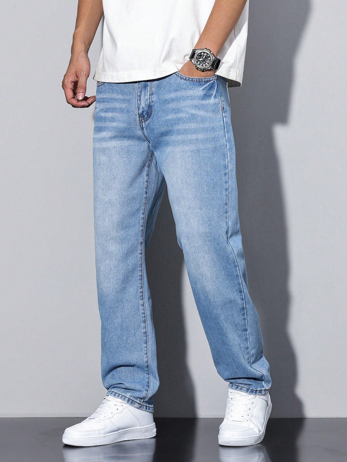 Casual herenjeans met natuurlijke taille