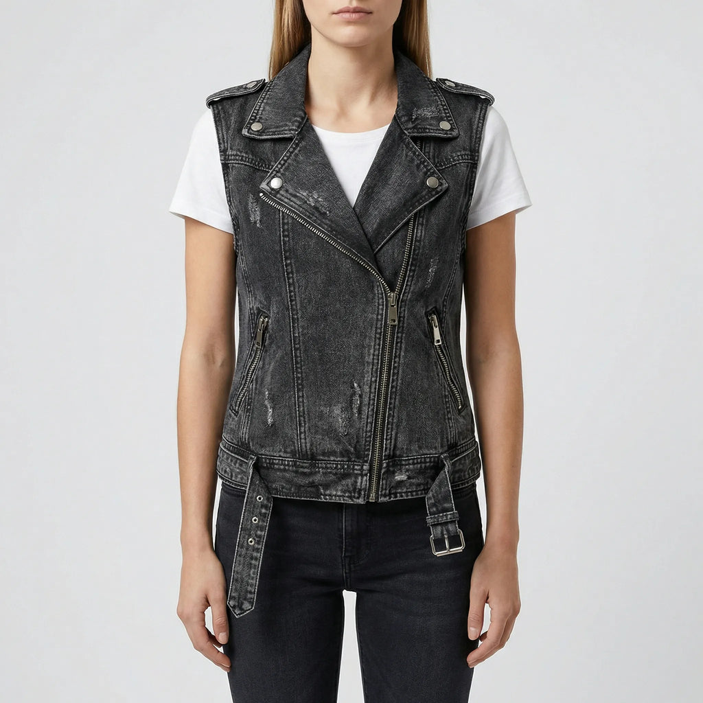Casual jeansvest met zakken