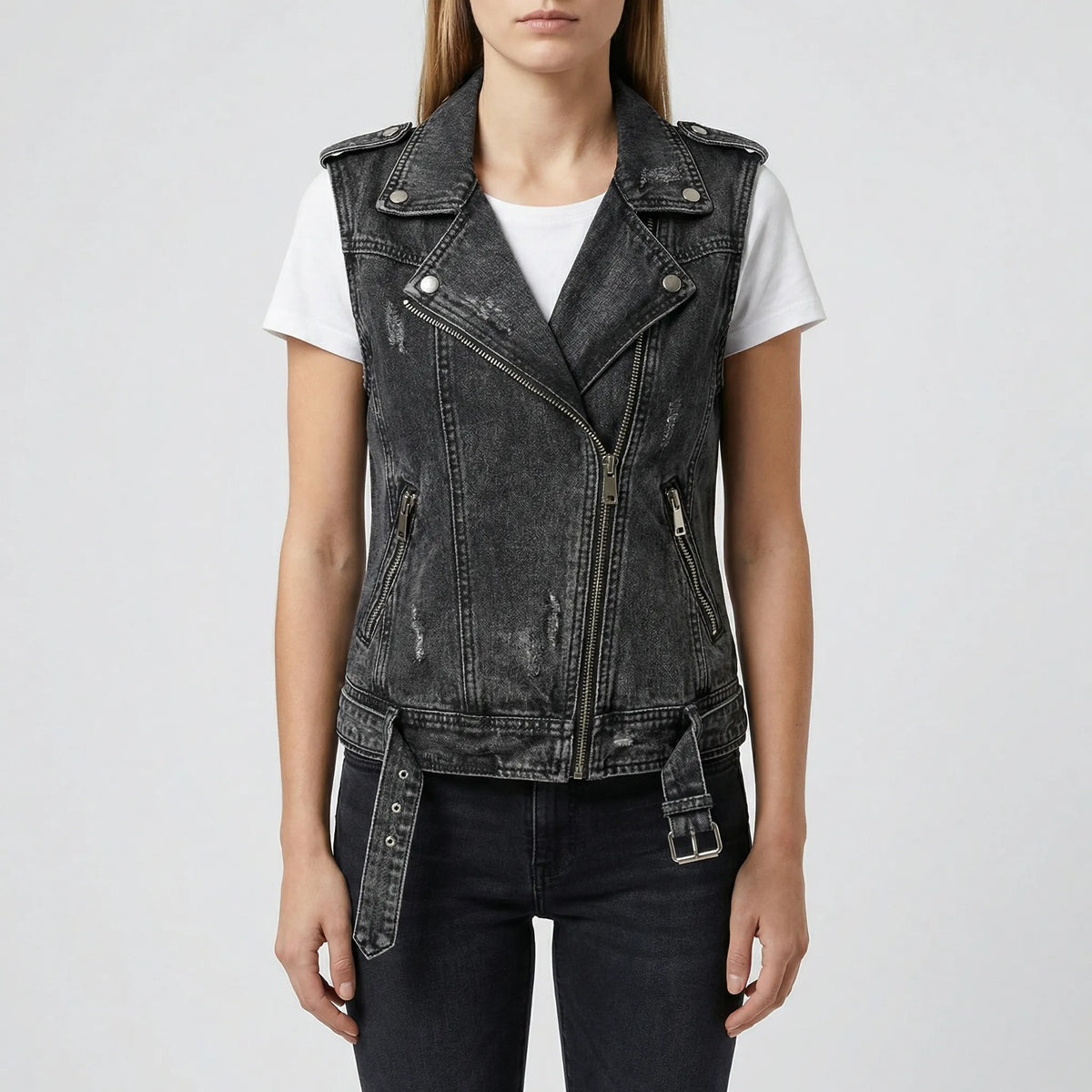 Casual jeansvest met zakken