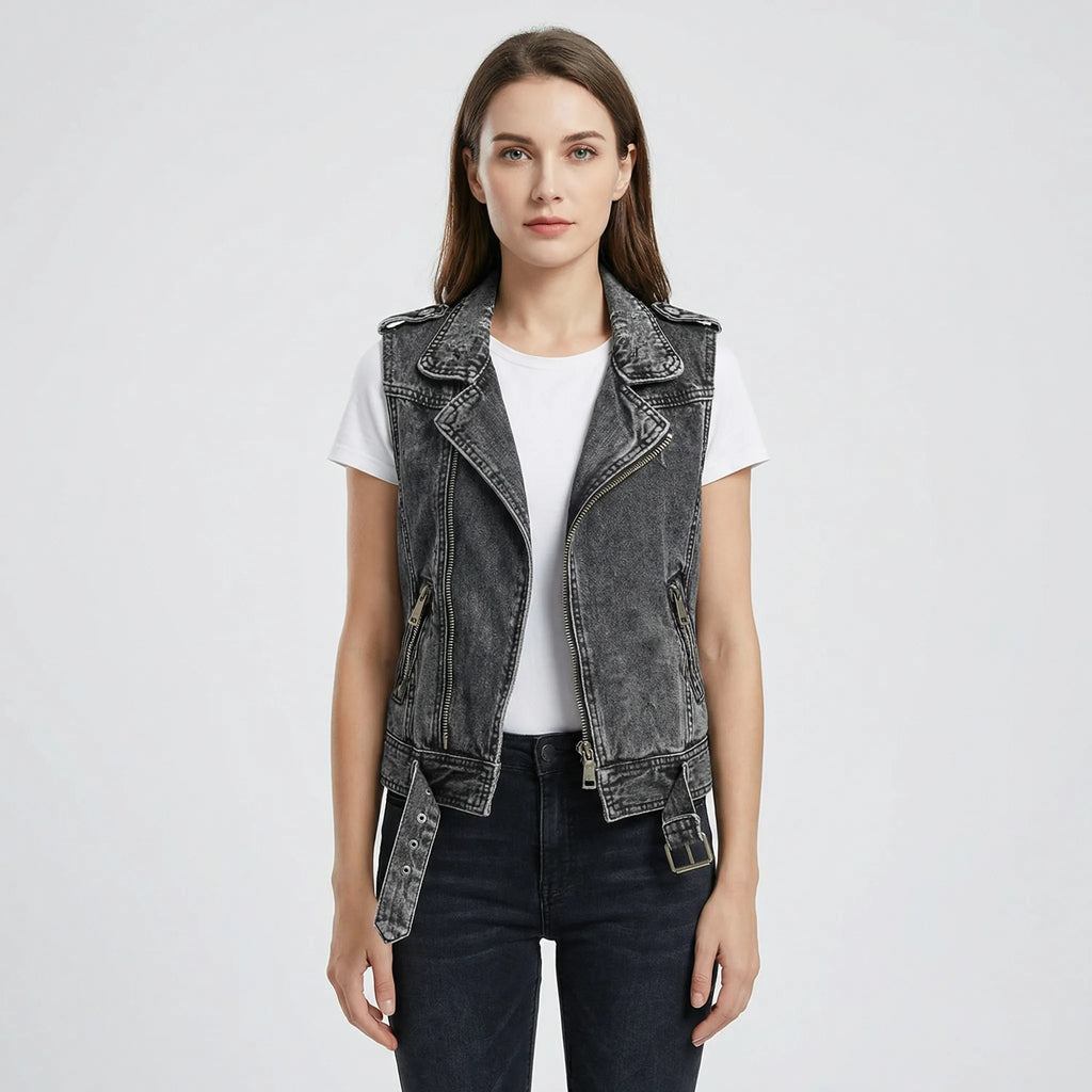Casual jeansvest met zakken
