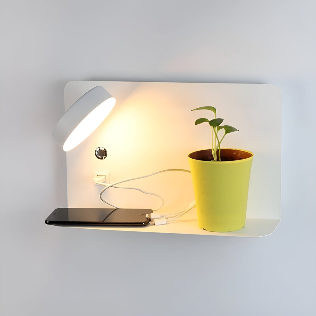 LED wandlamp met usb-oplader en schakelaar