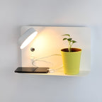 LED wandlamp met usb-oplader en schakelaar