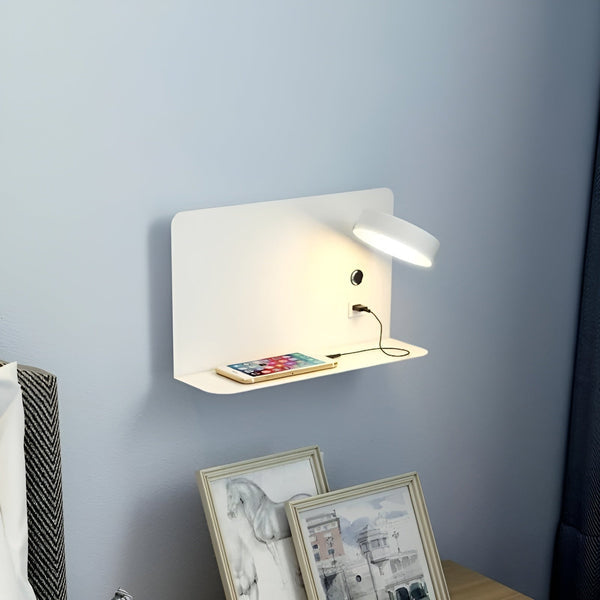 LED wandlamp met usb-oplader en schakelaar