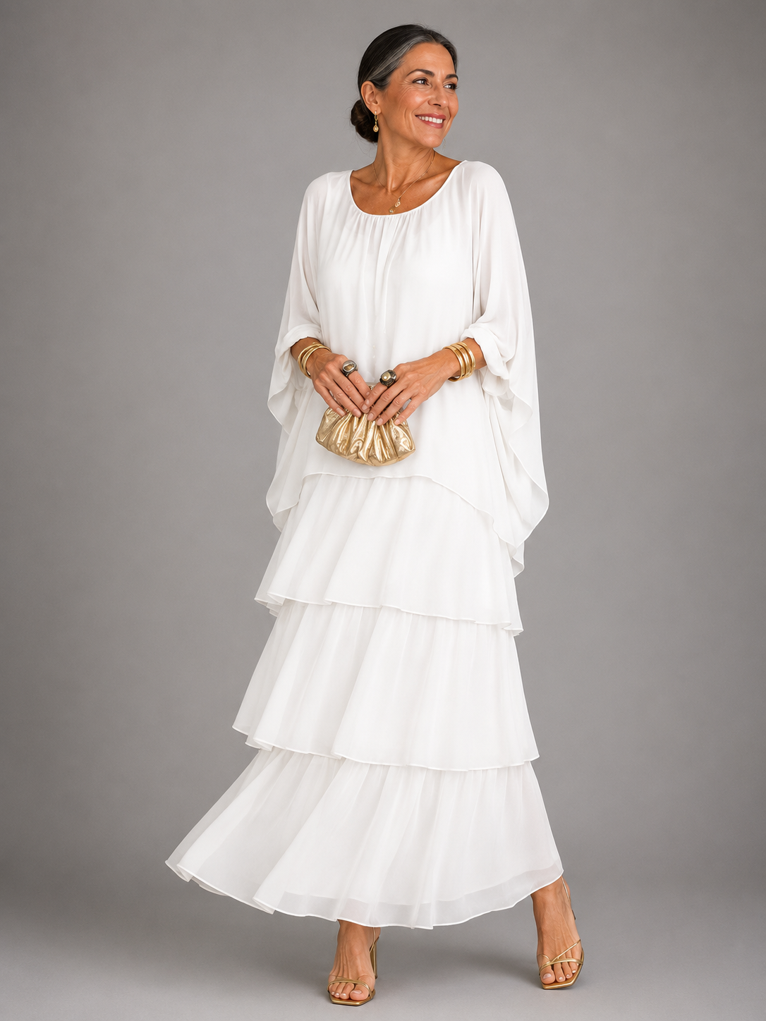 Charlotte | Elegante maxi-jurk met gelaagde, vloeiende pasvorm