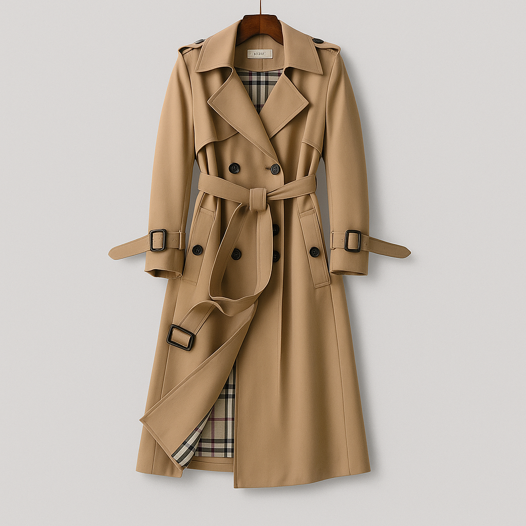 Berta | Trenchcoat met verstelbare ceintuur en mouwbanden