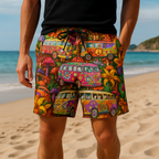 Heren zwemshort met graffiti print